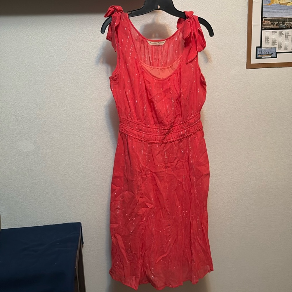 EShakti Dress Sz Custom 10 adjustable liner hot pink silver NWOT with defect
